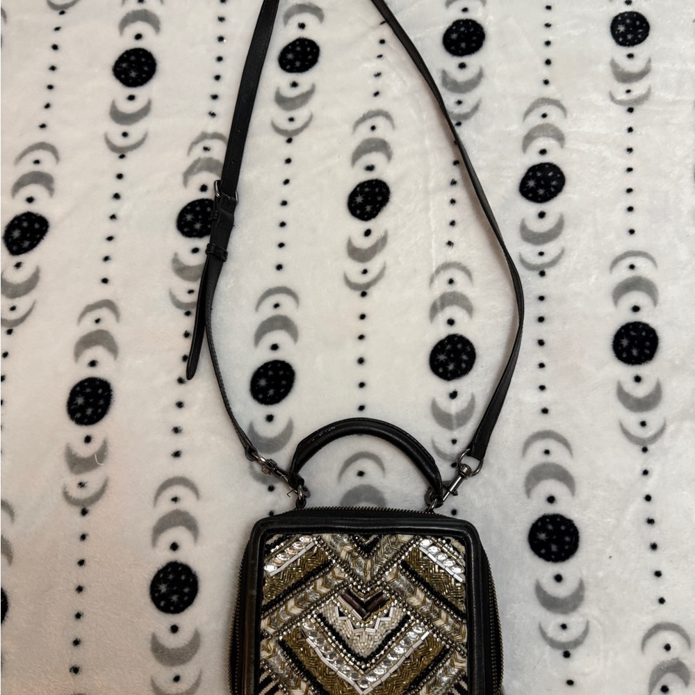 Rebecca Minkoff Black and Gold Mini Bag